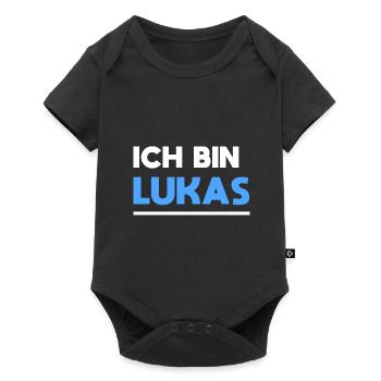 Lukas Name Spruch für stolze Lukas - Baby Premium Kurzarmbody - Schwarz - Vorne