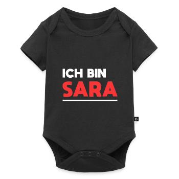 Sara Name Spruch für stolze Saras - Baby Premium Kurzarmbody - Schwarz - Vorne