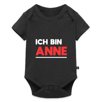 Anne Name Spruch für stolze Annes - Baby Premium Kurzarmbody - Schwarz - Vorne