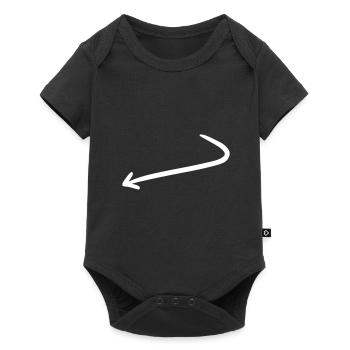 Pfeil Zeichnung Skizze weiß - Baby Premium Kurzarmbody - Schwarz - Vorne