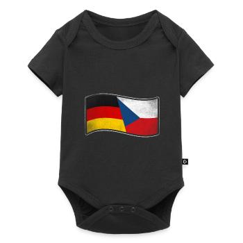 Tschechien Design für stolze Deutsch-Tschechen - Baby Premium Kurzarmbody - Schwarz - Vorne