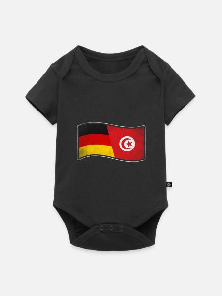 Tunesien Design für stolze Deutsch-Tunesier - Baby Premium Kurzarmbody - Schwarz