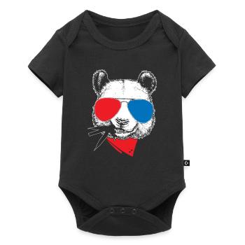 cool panda cadeau ours nature animal mignon - Body à manches courtes Premium Bébé - noir - Devant