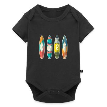 Surf board surfer sport sun gift idea youth - Baby Premium short-sleeve bodysuit - black - Front