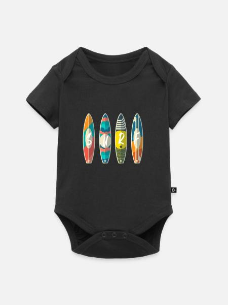 Surf Board Surfer Sport Sonne Geschenk Idee Jugend - Baby Premium Kurzarmbody - Schwarz