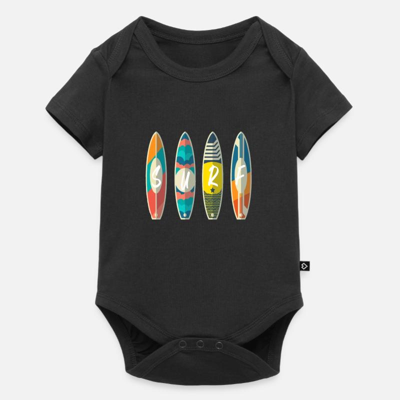 Surf Board Surfer Sport Sonne Geschenk Idee Jugend - Baby Premium Kurzarmbody - Schwarz