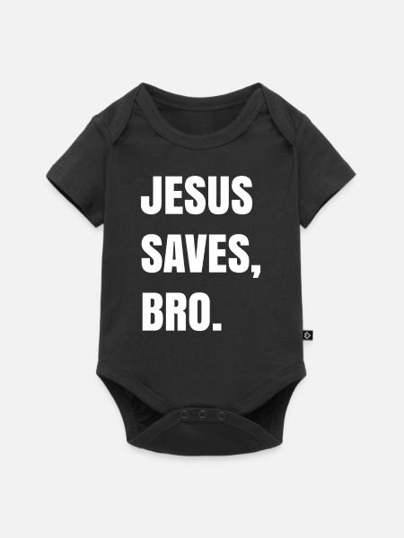 Jesus Saves, Bro. - Baby Premium Kurzarmbody - Schwarz