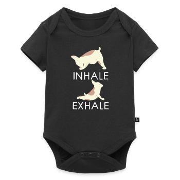 Bouledogues français de yoga - Body à manches courtes Premium Bébé - noir - Devant