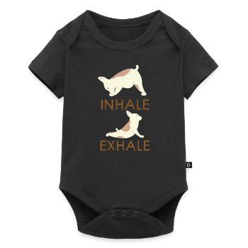 Inhale Exhale Yoga Frenchie - Body à manches courtes Premium Bébé - noir - Devant