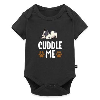 Cuddle Me Französische Bulldogge - Baby Premium Kurzarmbody - Schwarz - Vorne