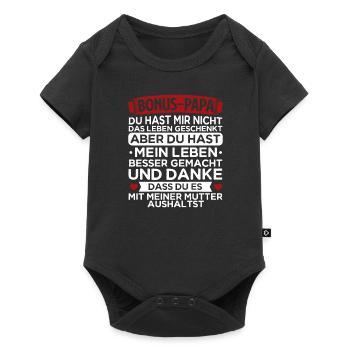Bonus Papa - Baby Premium Kurzarmbody - Schwarz - Vorne