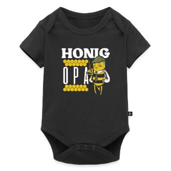 Bienen Opa Umwelt Schutz Imker Bienenflüsterer - Baby Premium Kurzarmbody - Schwarz - Vorne