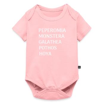 Peperomia Monstera Pothos Hoya | Noms des plantes - Body à manches courtes Premium Bébé - rose - Devant