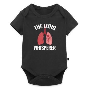 Atemtherapeut Geschenkidee | Atemtherapie Lungen - Baby Premium Kurzarmbody - Schwarz - Vorne