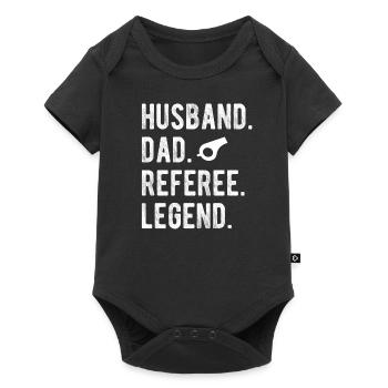 Schiedsrichter Ehemann Papa Referee Unparteiischer - Baby Premium Kurzarmbody - Schwarz - Vorne
