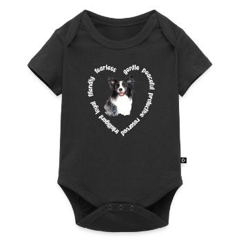 Border Collie amant Border Collie propriétaire - Body à manches courtes Premium Bébé - noir - Devant