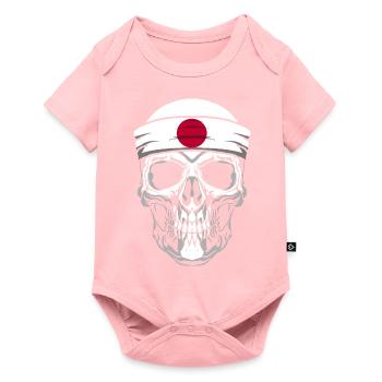 Nationalität Landesflagge Flagge Totenkopf - Baby Premium Kurzarmbody - Rosa - Vorne