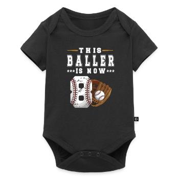 8th Birthday Gift Baseball Player 8 Years - Baby Premium short-sleeve bodysuit - black - Front