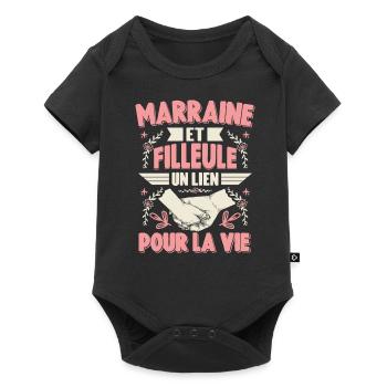 Marraine et Filleule Un Lien Pour La Vie - Body à manches courtes Premium Bébé - noir - Devant