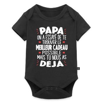Vintage Papa Fête Des Pères Cadeau Anniversaire - Body à manches courtes Premium Bébé - noir - Devant