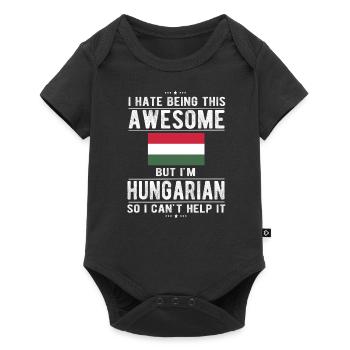 Proud Hungarian Hungary Flag Hungarian origin - Baby Premium short-sleeve bodysuit - black - Front