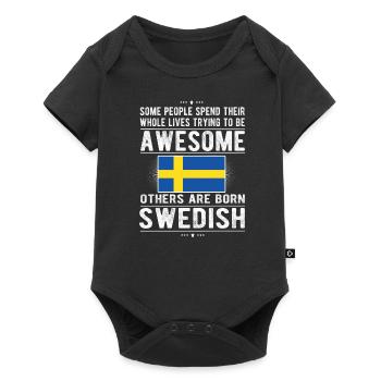 Suédois Suède Drapeau Origine suédoise - Body à manches courtes Premium Bébé - noir - Devant