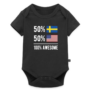 Moitié suédois moitié américain Usa Suède Drapeau - Body à manches courtes Premium Bébé - noir - Devant