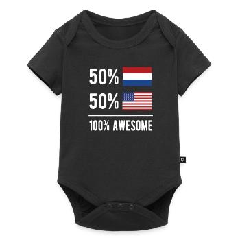 Half Dutch Half American USA Netherlands - Baby Premium short-sleeve bodysuit - black - Front