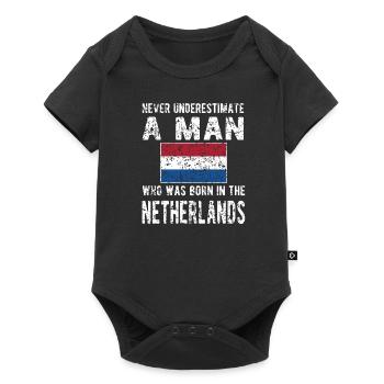 Pays-Bas néerlandais Drapeau néerlandais - Body à manches courtes Premium Bébé - noir - Devant