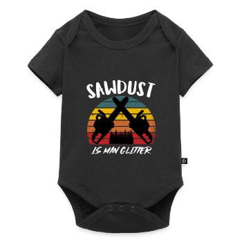 Sawdust is man glitter, funny lumberjack, wood - Baby Premium short-sleeve bodysuit - black - Front