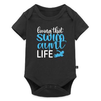 Proud Swimming Aunt Swimmer Swimming Aunt - Baby Premium short-sleeve bodysuit - black - Front