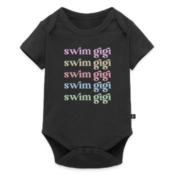 Proud Swimming Gigi Swimmer Gigi Grandma Gift - Baby Premium short-sleeve bodysuit - black - Front
