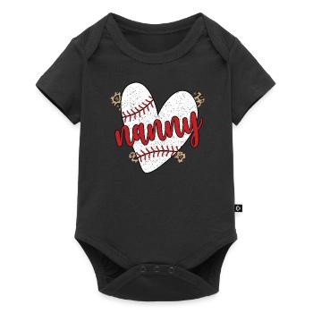 Nounou Grand-mère d’un joueur de baseball Nounou de baseball - Body à manches courtes Premium Bébé - noir - Devant