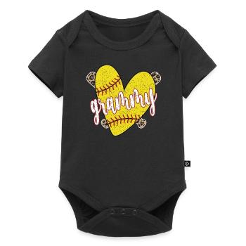 Grammy Oma Eines Softballspieler Softball Grammy - Baby Premium Kurzarmbody - Schwarz - Vorne