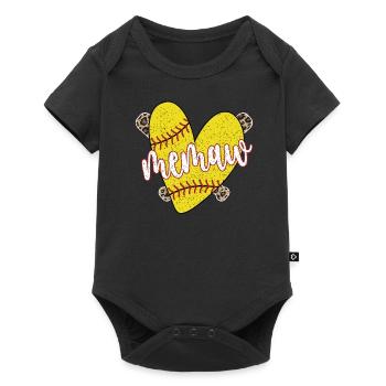 Memaw Grandma Of a Softball Player Softball Memaw - Baby Premium short-sleeve bodysuit - black - Front