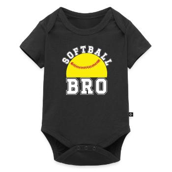 Fier frère de softball d’un frère joueur de softball - Body à manches courtes Premium Bébé - noir - Devant