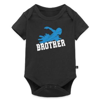 Fier frère nageur Frère d’un nageur - Body à manches courtes Premium Bébé - noir - Devant