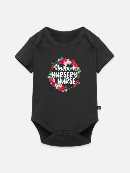Beste Neugeborenen-Krankenschwester Geschenk - Baby Premium Kurzarmbody - Schwarz