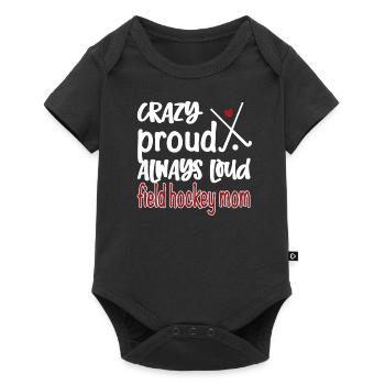 Fière maman de hockey sur gazon maman joueuse de hockey sur gazon - Body à manches courtes Premium Bébé - noir - Devant