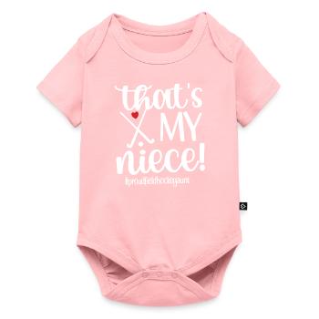 Stolze Feldhockey-Tante Feldhockeyspieler Tante - Baby Premium Kurzarmbody - Rosa - Vorne