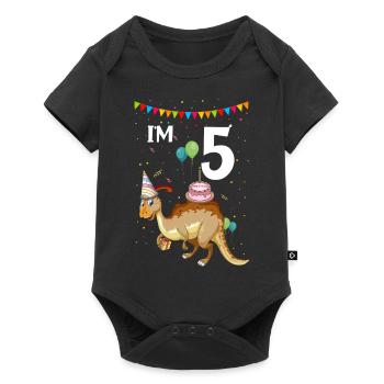 Paleontology Teacher and Parasaurolophus Motif - Baby Premium short-sleeve bodysuit - black - Front