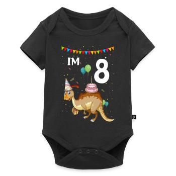 Paleontology Teacher and Parasaurolophus Motif - Baby Premium short-sleeve bodysuit - black - Front