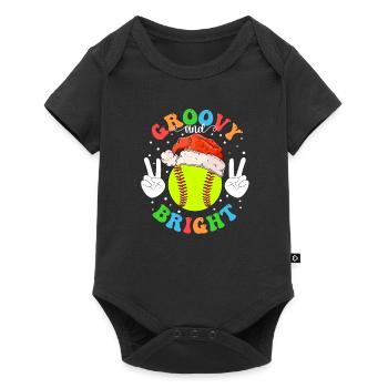 Cadeau de Noël de joueur de softball de Noël de softball - Body à manches courtes Premium Bébé - noir - Devant