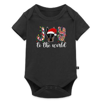 Pinscher miniature Noël Min Pin Pin Cadeaux de Noël - Body à manches courtes Premium Bébé - noir - Devant