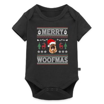 German Shepherd Ugly Christmas German Shepherd - Baby Premium Kurzarmbody - Schwarz - Vorne