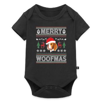 Beagle Ugly Christmas Beagle Dog Xmas Party - Baby Premium Kurzarmbody - Schwarz - Vorne