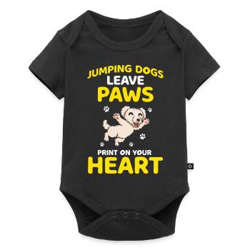 Dock Diving Design für Dog Jumping und Dock Dog - Baby Premium Kurzarmbody - Schwarz - Vorne