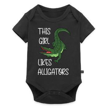 Une fille aime les reptiles, les mignons - Body à manches courtes Premium Bébé - noir - Devant