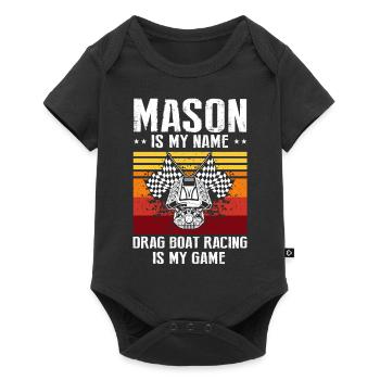 Conception de bateaux de dragster pour les plaisanciers de course - Body à manches courtes Premium Bébé - noir - Devant