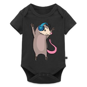 Opossum dansant, écoutant de la musique, animal - Body à manches courtes Premium Bébé - noir - Devant